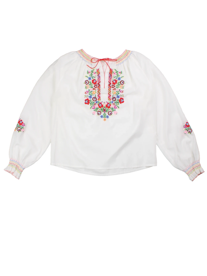 Traditional Hungarian Embroidered Blouse (Size L)