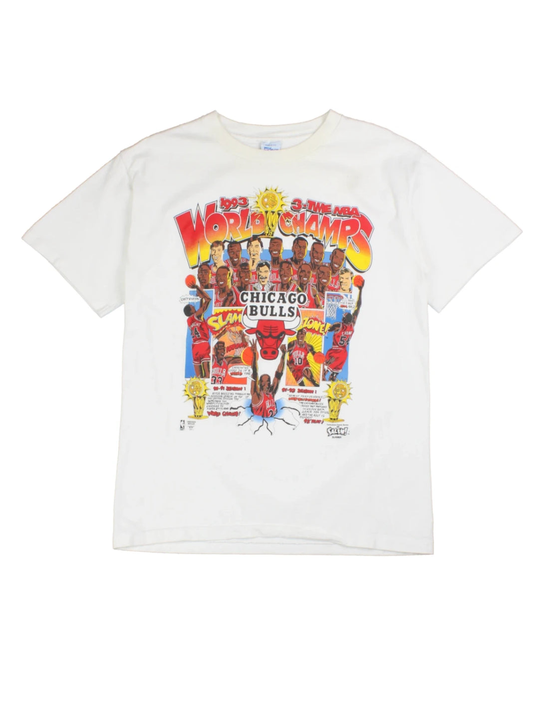 93 Chicago Bulls Time World Championship NBA Salem Comic T-Shirt (Size M)