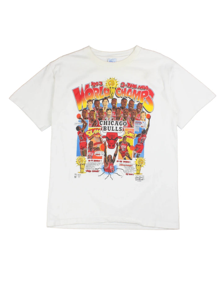 93 Chicago Bulls Time World Championship NBA Salem Comic T-Shirt (Size M)