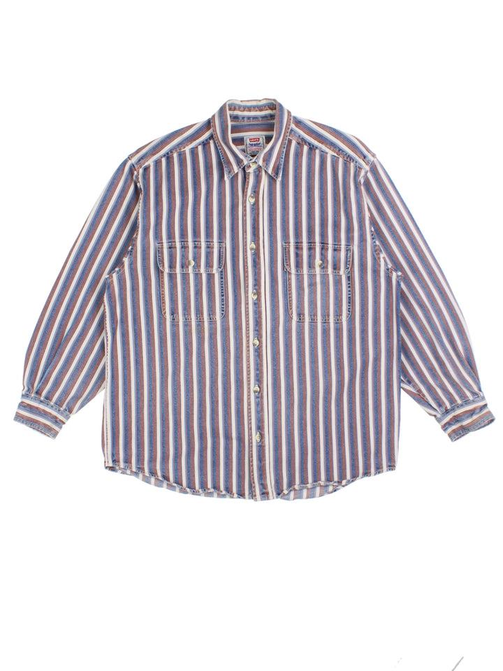 90's Levis Stripe Shirt (Size L)