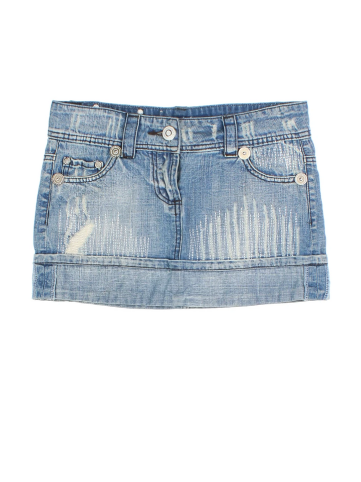 Y2K Denim Mini Skirt (Size XS)