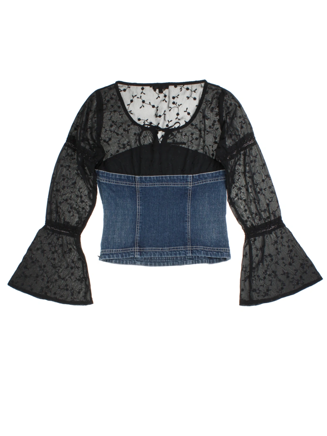 Y2K Denim Corset Top (Size XS)