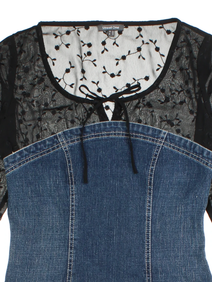 Y2K Denim Corset Top (Size XS)