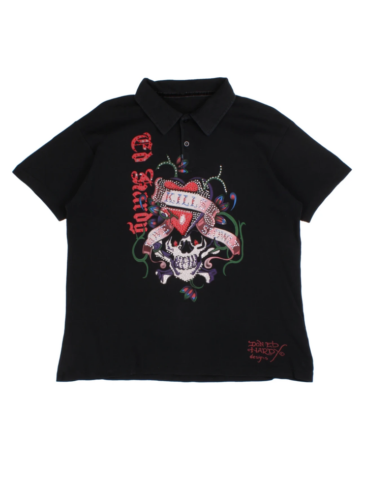 Ed Hardy Polo Shirt (Size L)