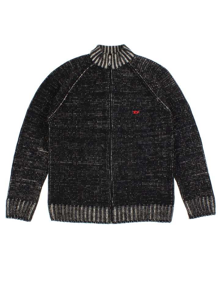 Diesel Funnel Neck Zip Cardigan (Size L)