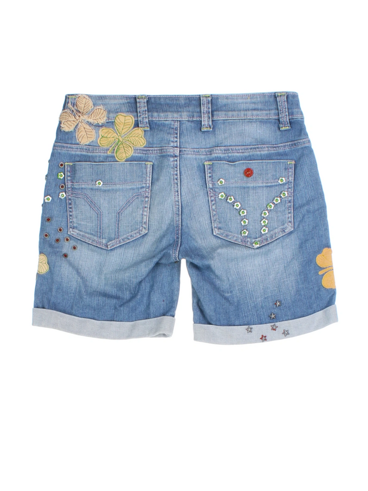Y2K Studded Denim Shorts (Size L)