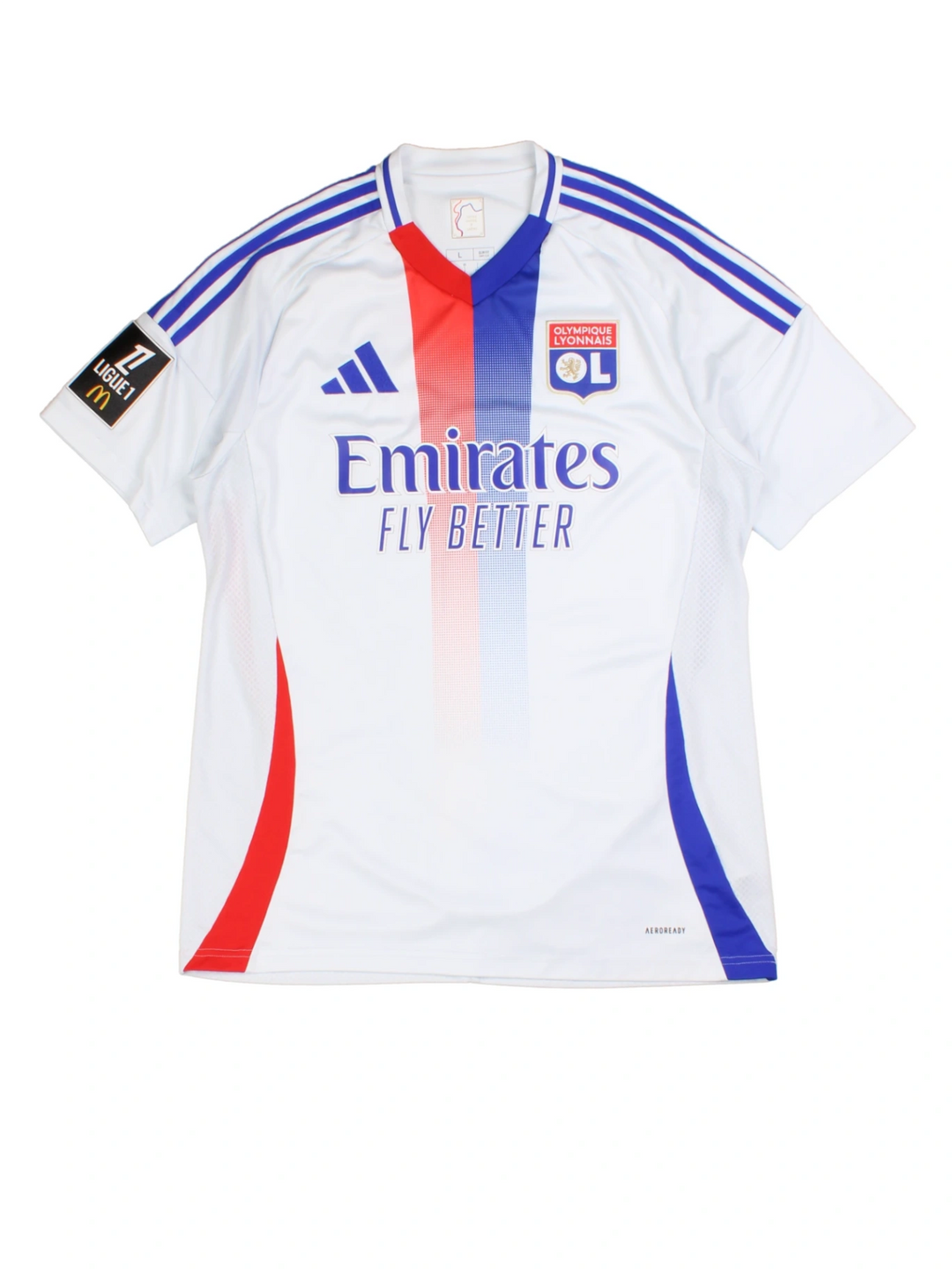24-25 Adidas Olympique Lyon Home Football Shirt (Size L)