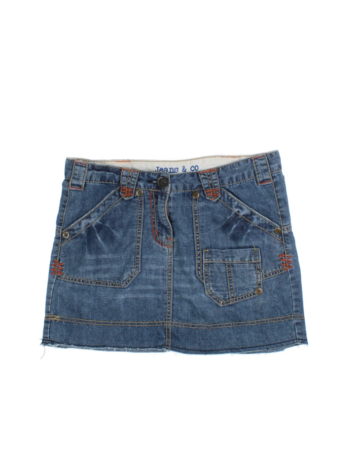 Y2K Denim Mini Skirt (Size XS)