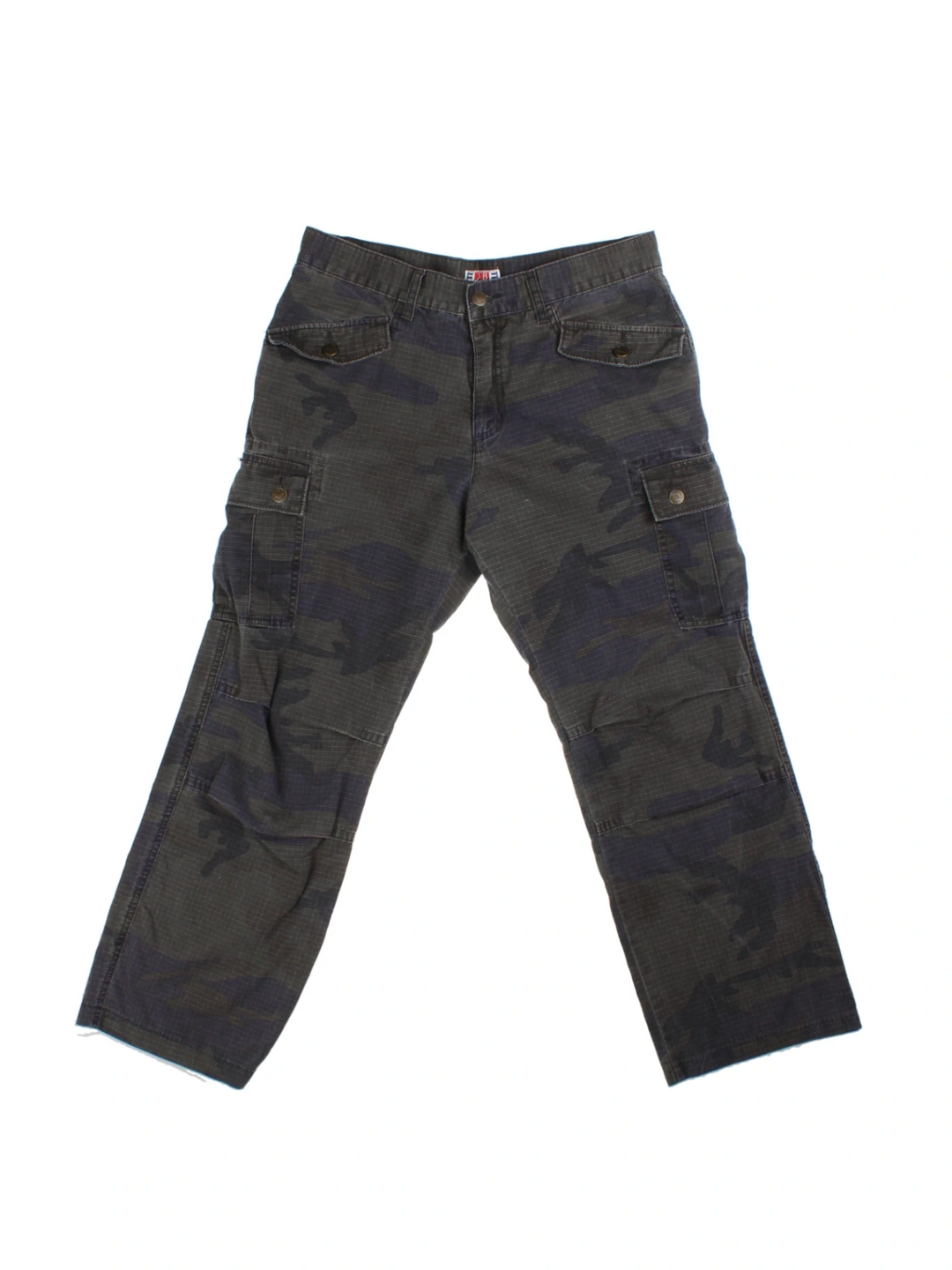 Y2K Camo Cargo Trousers (Size XL)