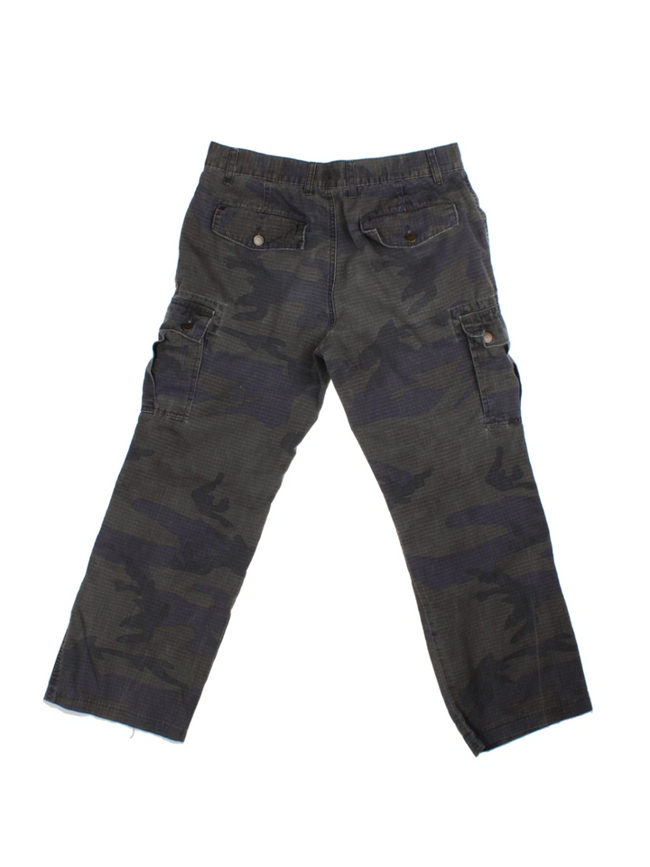 Y2K Camo Cargo Trousers (Size XL)