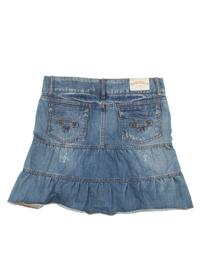 Y2K Layered Hem Mini Skirt (Size L)