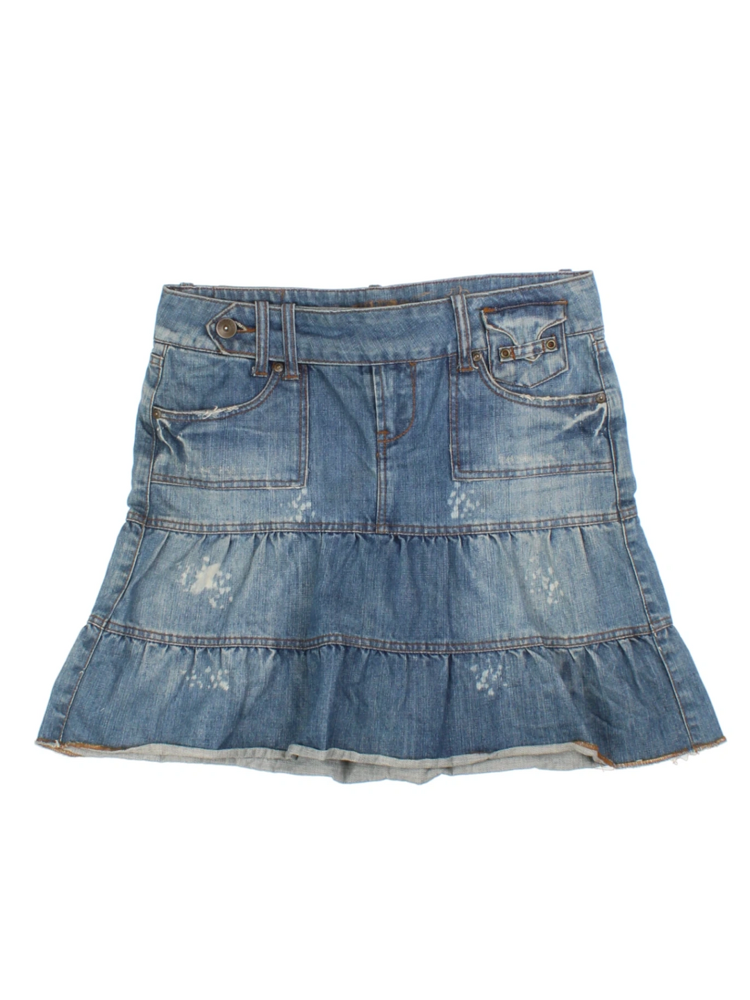 Y2K Layered Hem Mini Skirt (Size L)