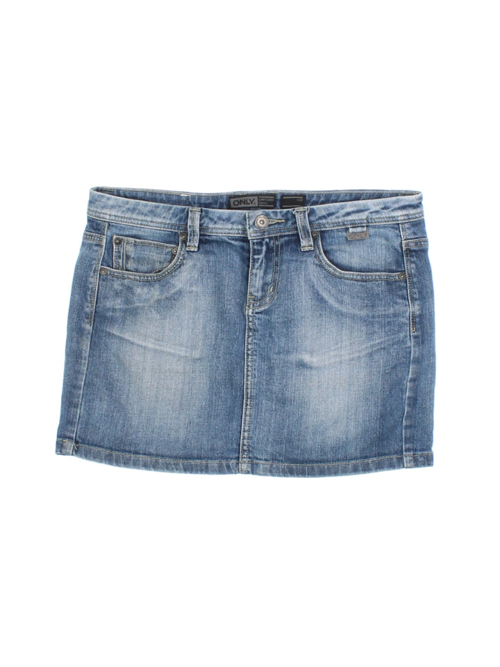 Y2K Denim Mini Skirt (Size M)