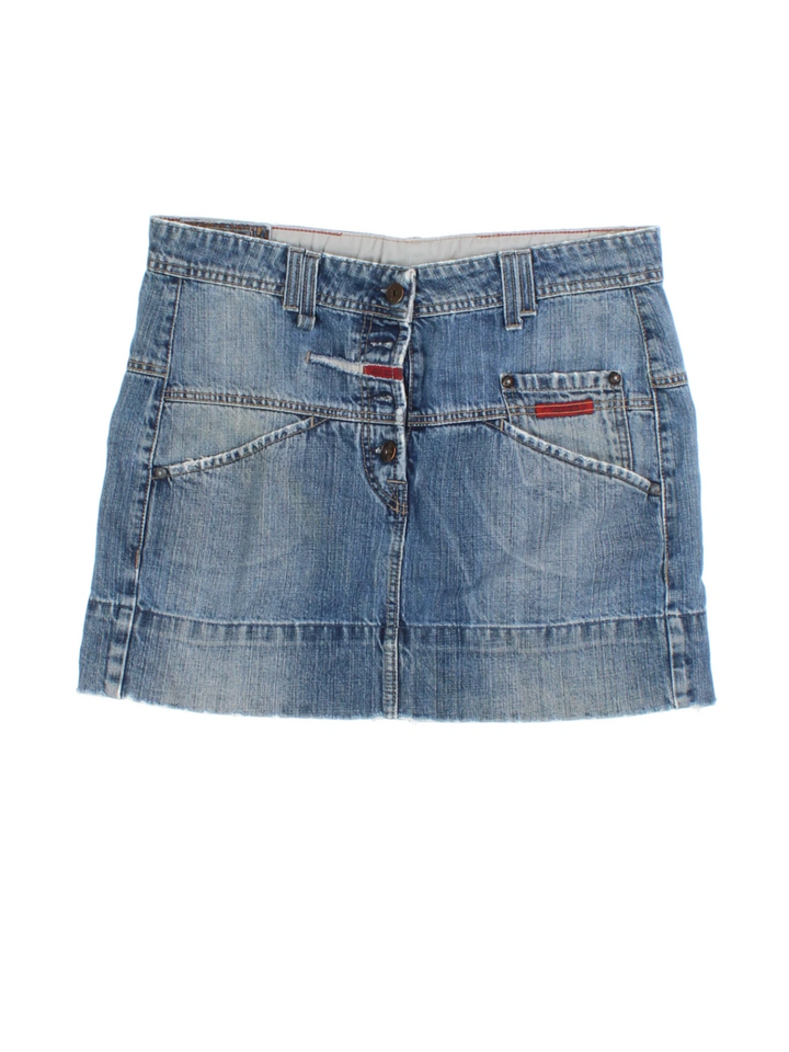 Y2K Denim Mini Skirt (Size L)