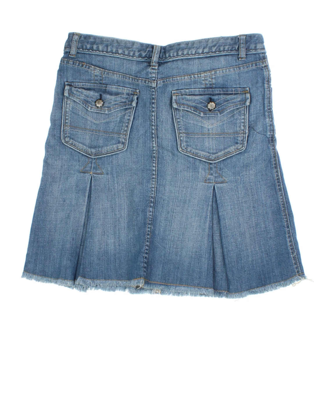 Y2K Pleated Denim Mini Skirt (Size M)