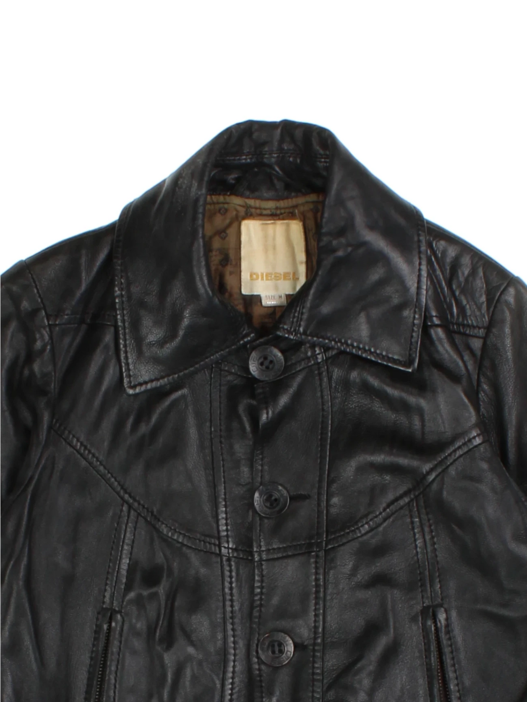 Y2K Diesel Leather Jacket (Size XXS)