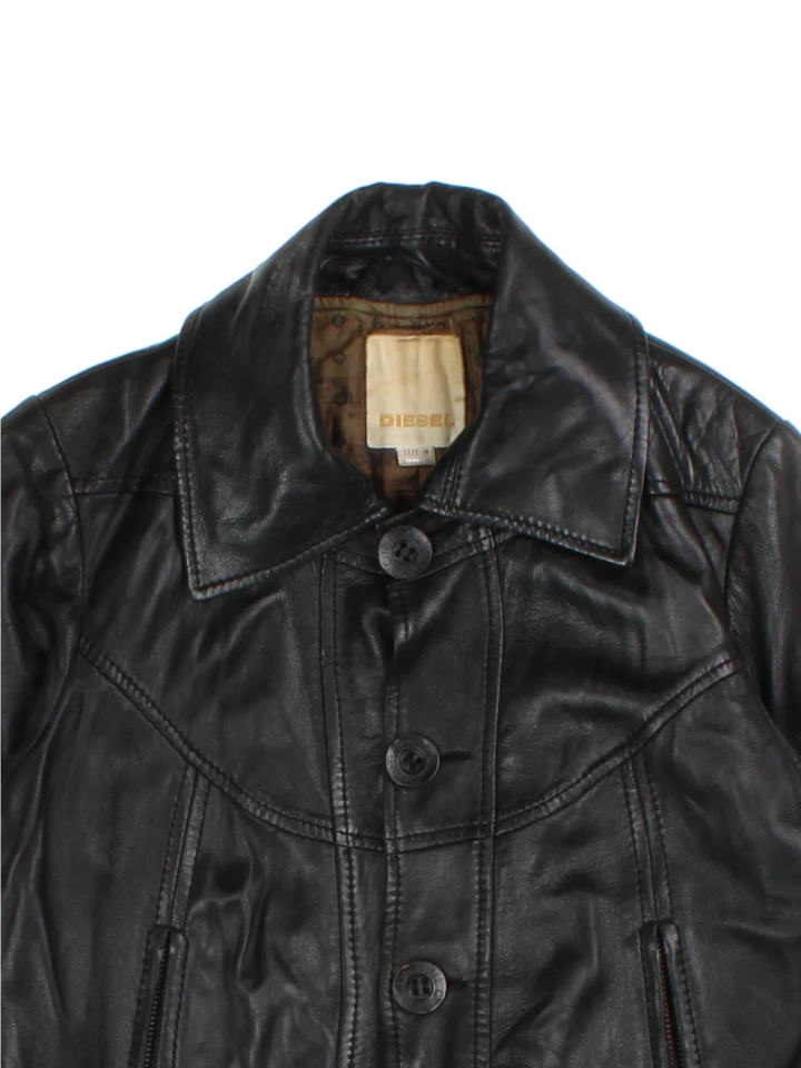 Y2K Diesel Leather Jacket (Size XXS)