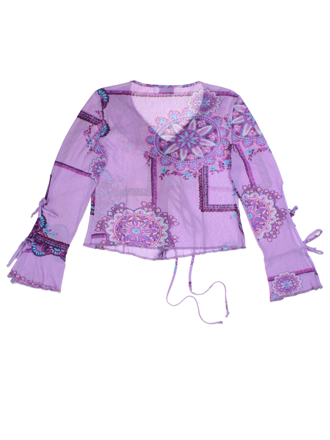 Y2K Tie Front Blouse (Size L)
