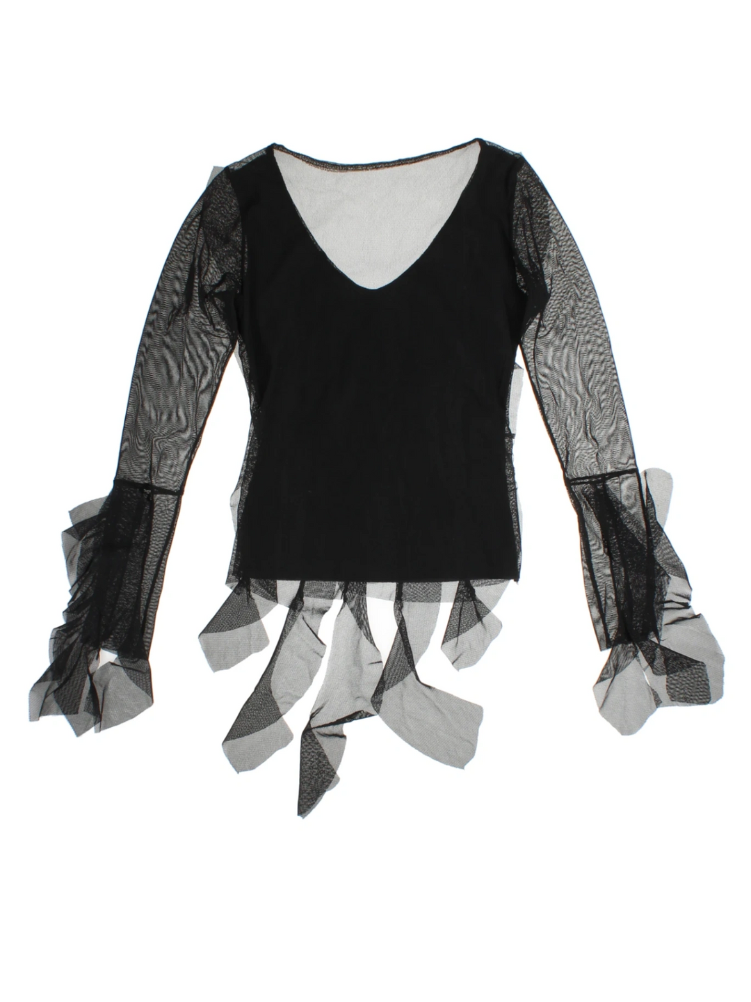 Y2K Mesh Ruffle Detail Top (Size S)