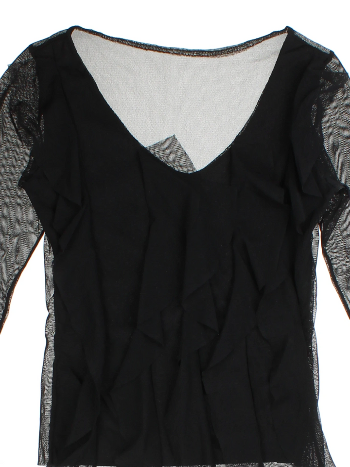 Y2K Mesh Ruffle Detail Top (Size S)