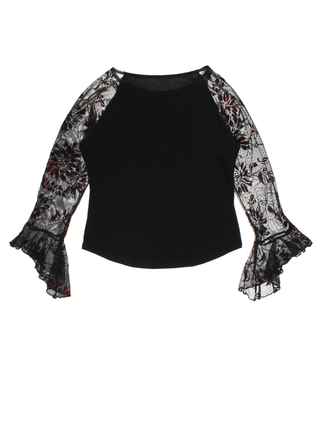 Y2K Lace Sleeve Top (Size XS)