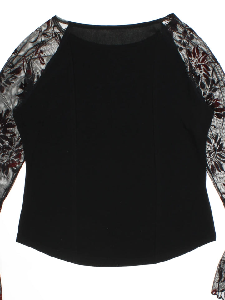 Y2K Lace Sleeve Top (Size XS)