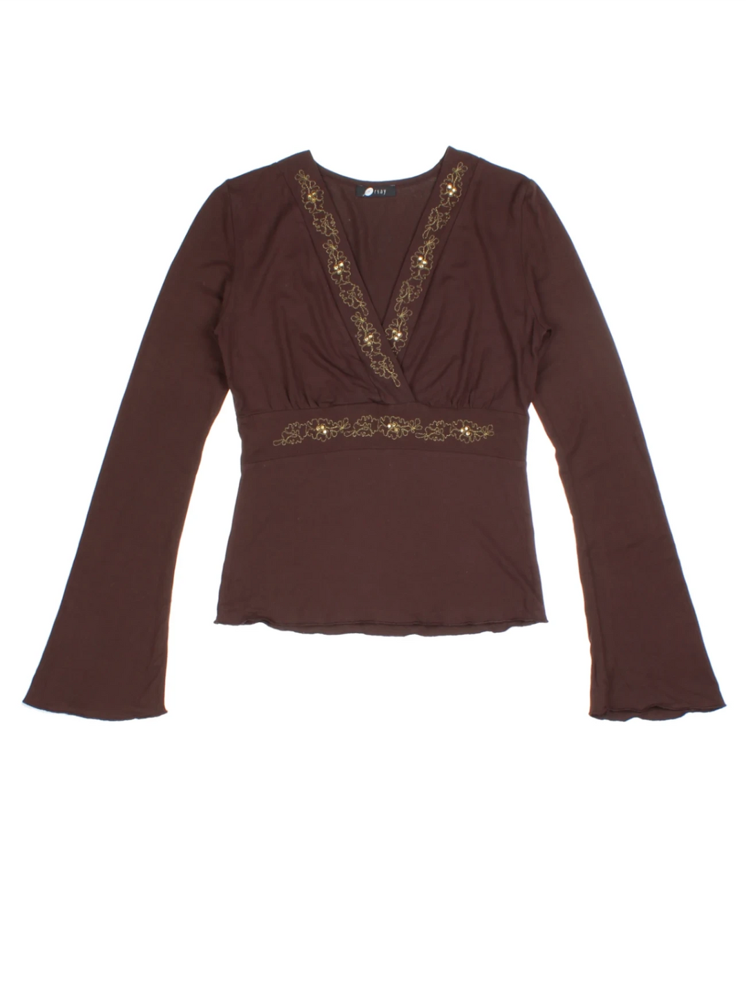 Y2K Embroidered Top (Size S)