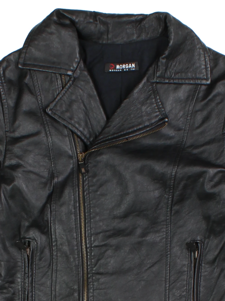 Y2K Morgan Leather Jacket (Size XS)