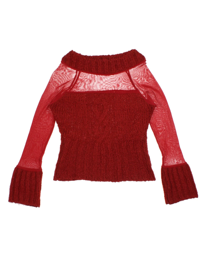 Y2K Sheer Detail Jumper (Size L)