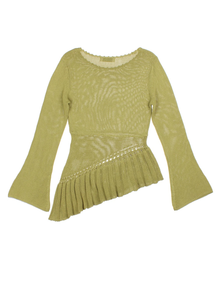Y2K Asymmetrical Frill Hem Jumper (Size L)