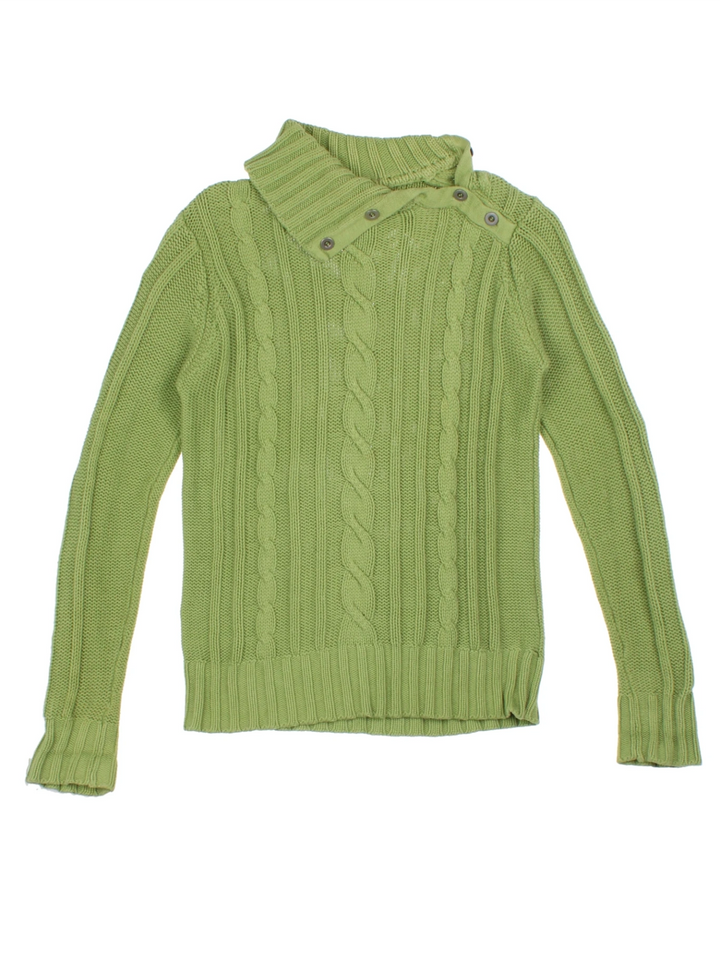 Y2K Knit Button Neck Jumper (Size M)