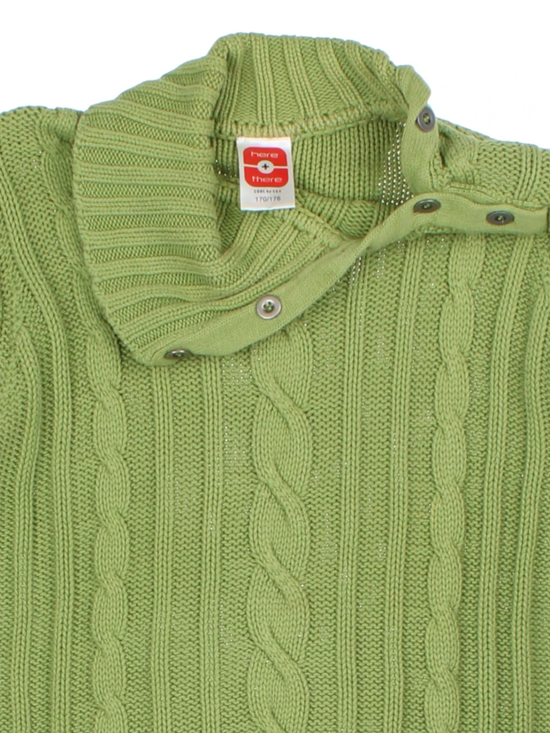 Y2K Knit Button Neck Jumper (Size M)