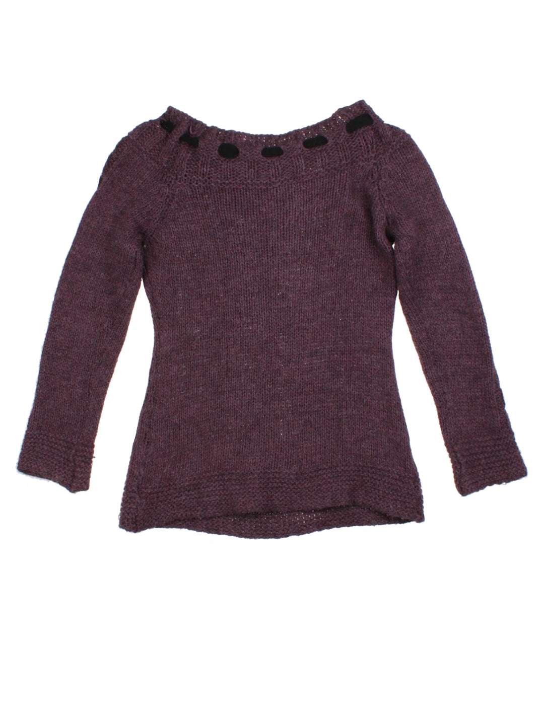 Y2K Knit Tie Neck Jumper (Size L)