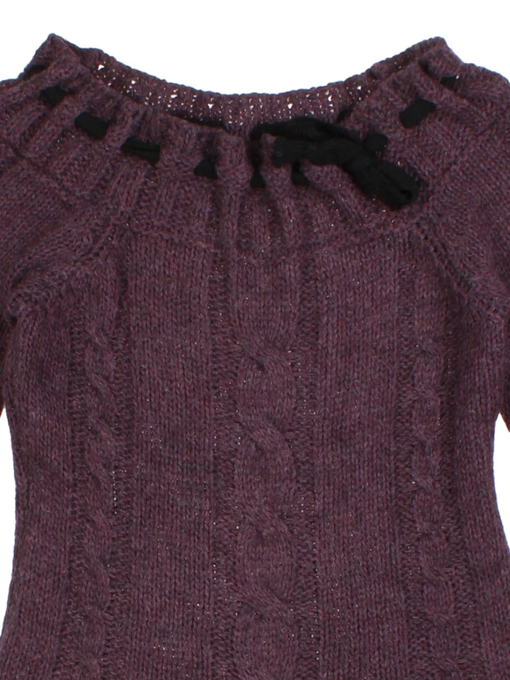 Y2K Knit Tie Neck Jumper (Size L)