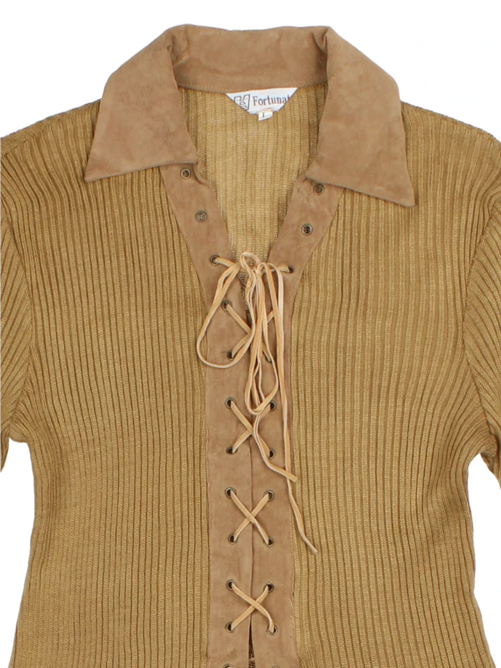 Y2K Lace Up Jumper (Size L)