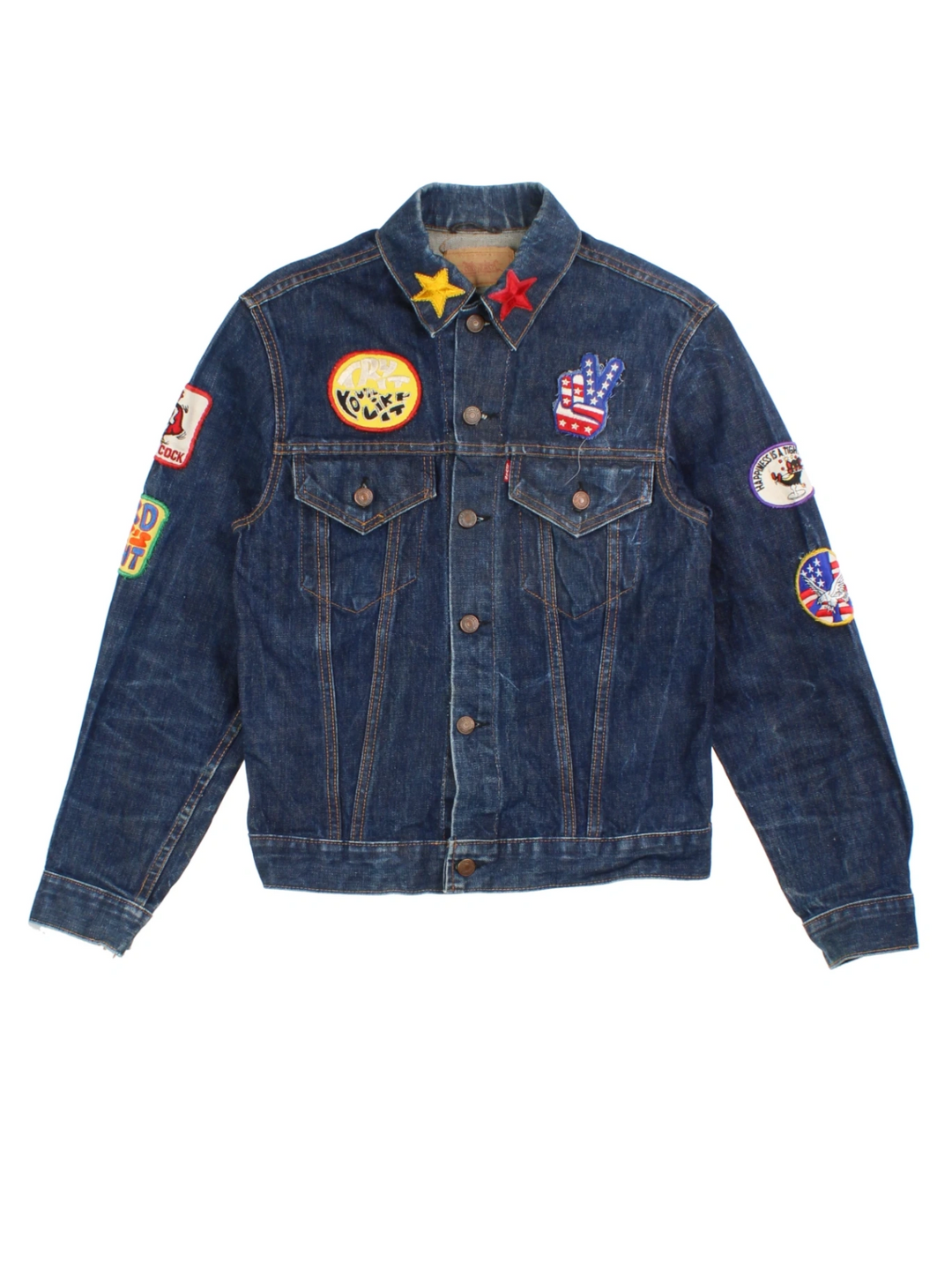 Levi Strauss Denim Jacket With Patches (Size XS)