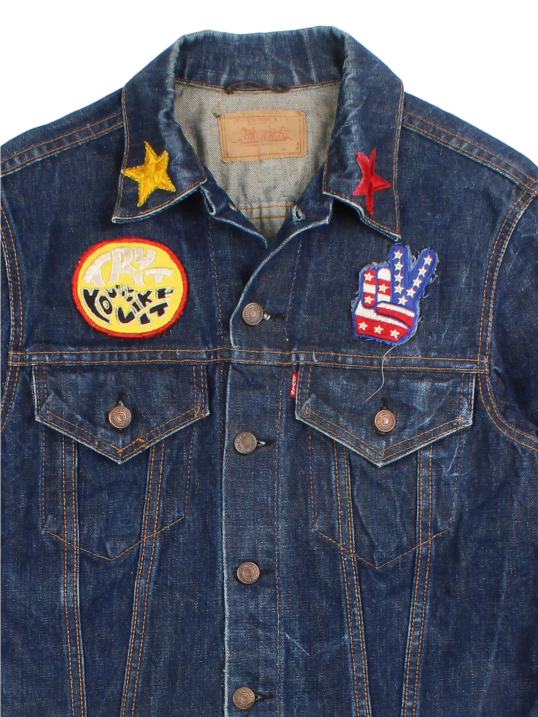 Levi Strauss Denim Jacket With Patches (Size XS)