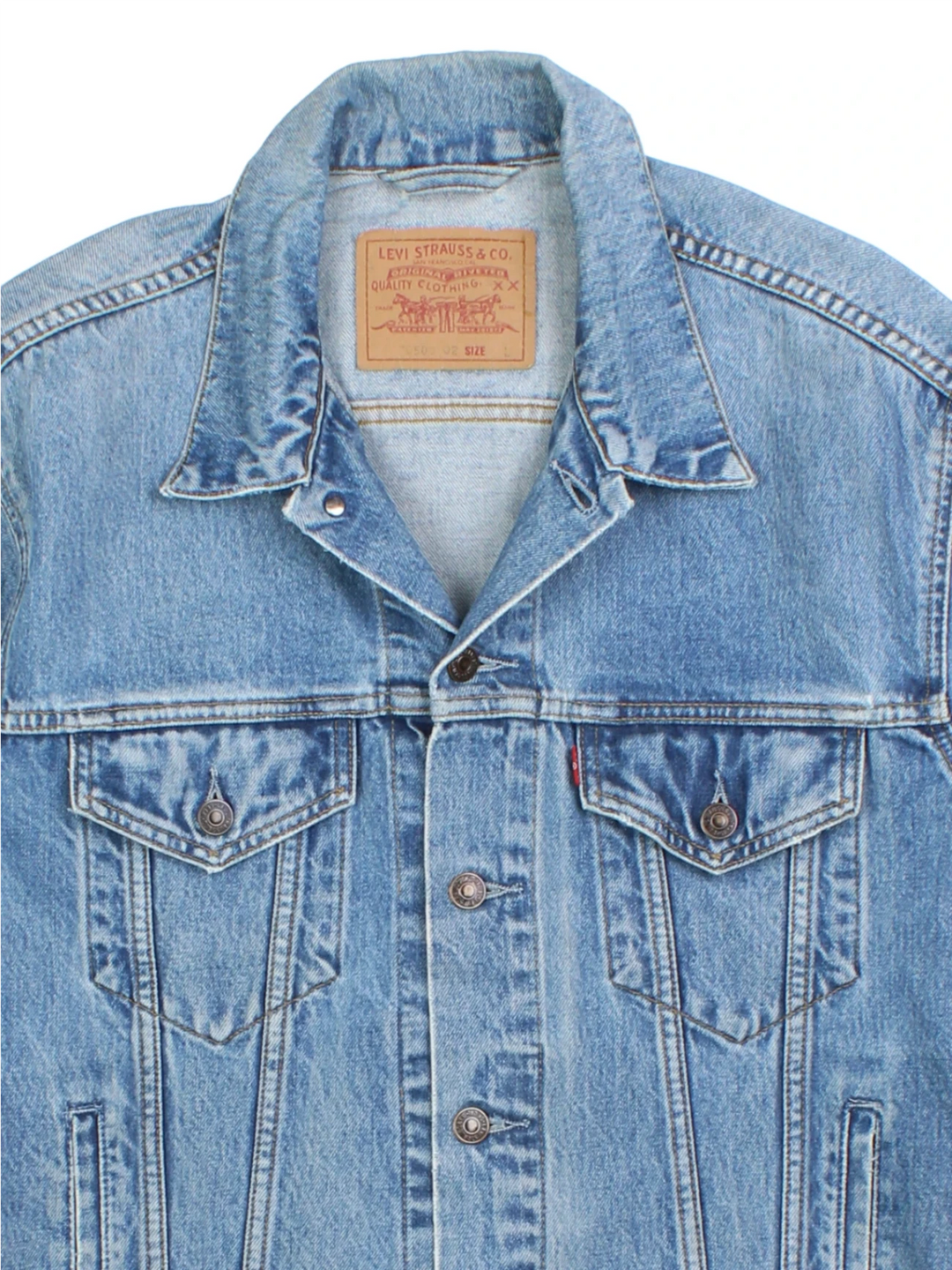 Levi Strauss Blue Denim Trucker Jacket (Size L)