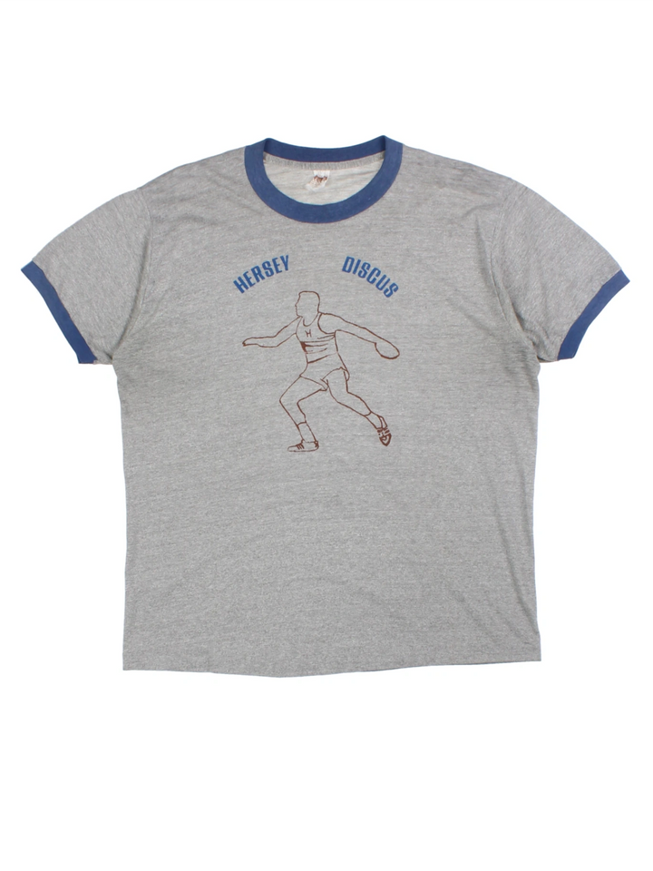 70's Hersey Discus Ringer T-Shirt (Size L)
