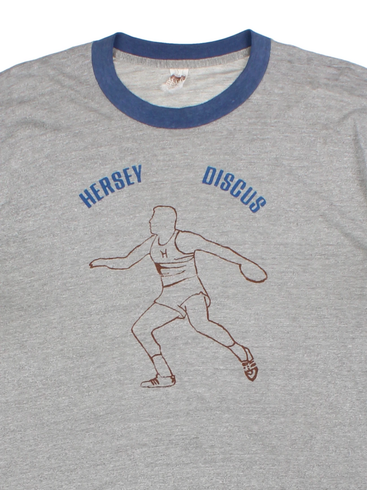 70's Hersey Discus Ringer T-Shirt (Size L)