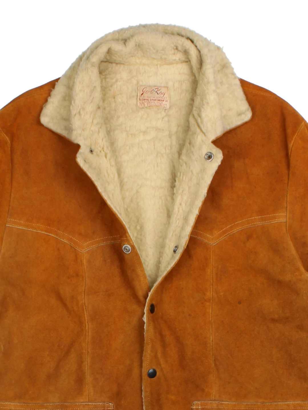 80's J-O-Kay Sherpa Lined Sued Jacket (Size L)
