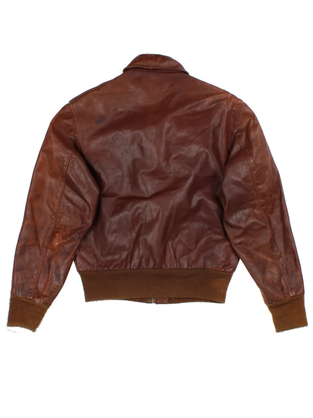 Vintage Leather Bomber Jacket (Size M)