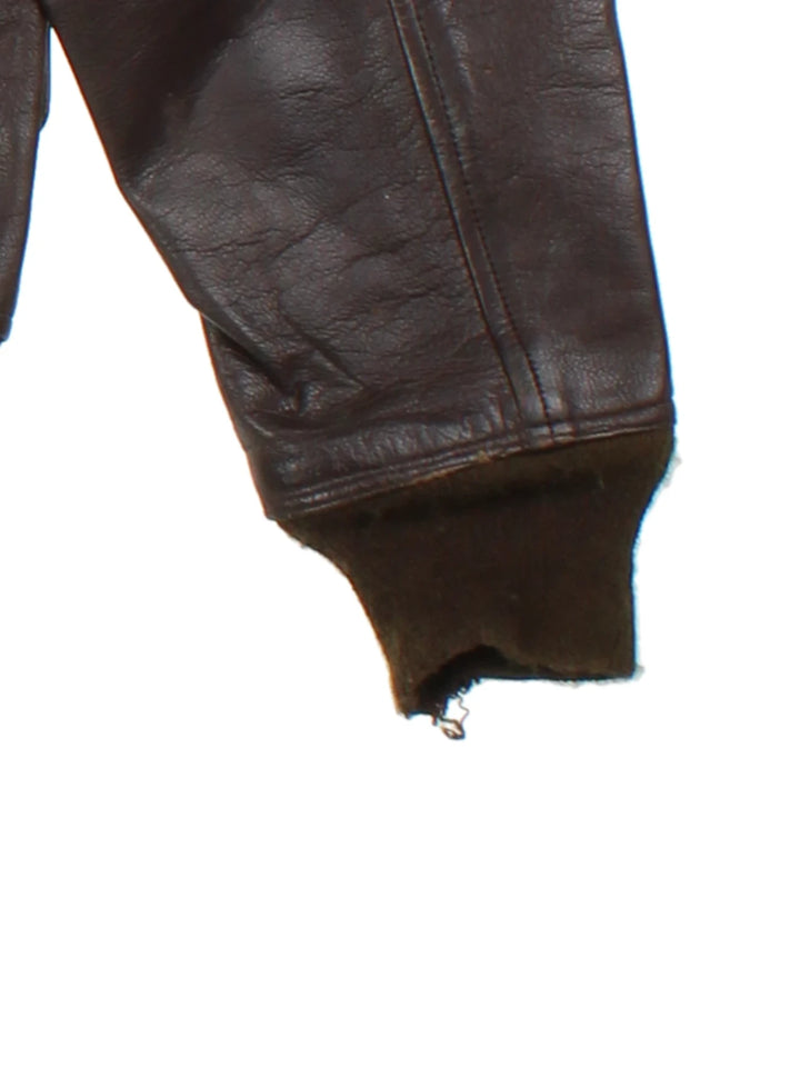Vintage Leather Flight Jacket (Size S)