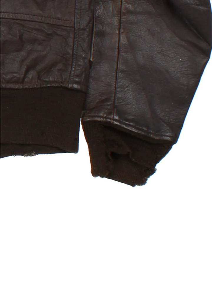 Vintage Leather Flight Jacket (Size S)