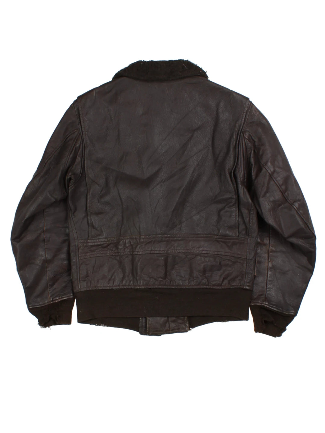 Vintage Leather Flight Jacket (Size S)