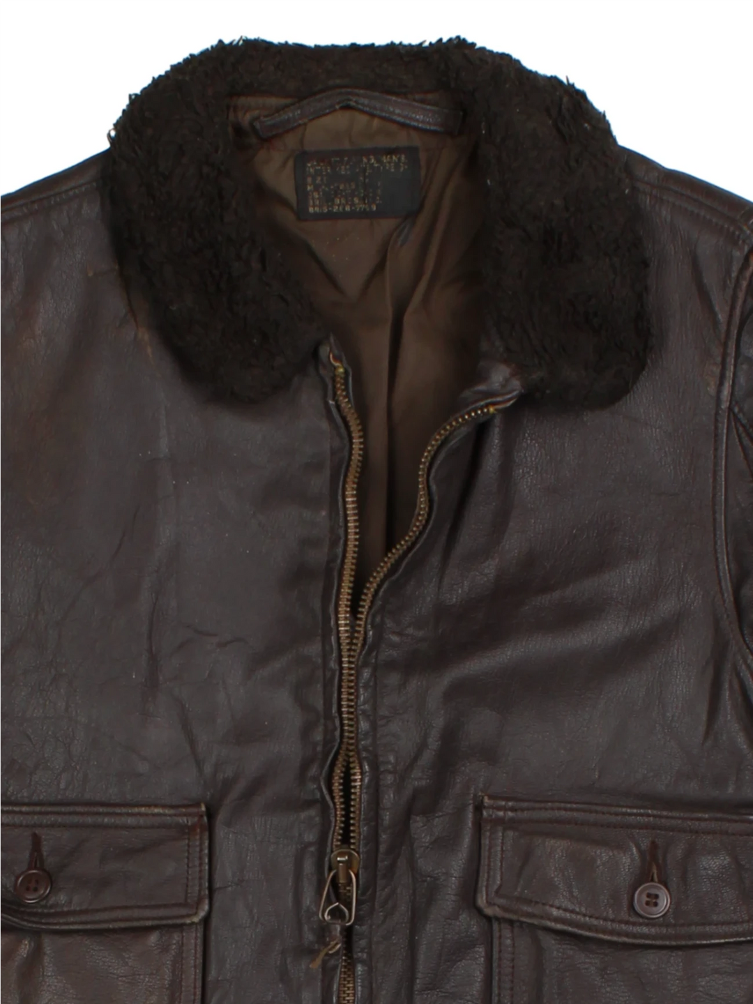 Vintage Leather Flight Jacket (Size S)