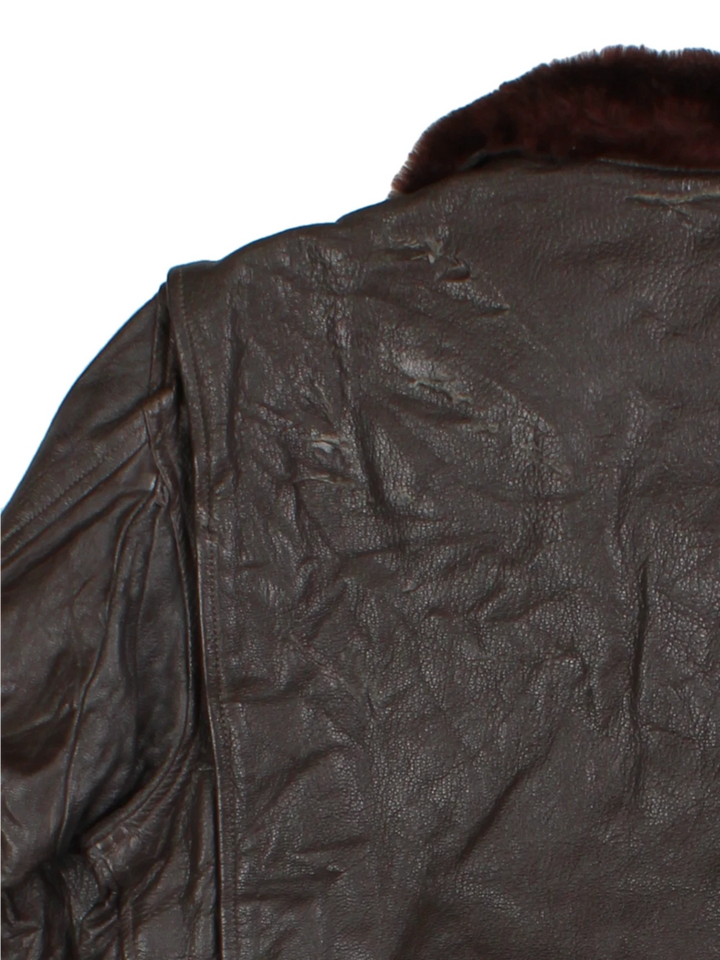 Vintage Leather Flight Jacket (Size M)