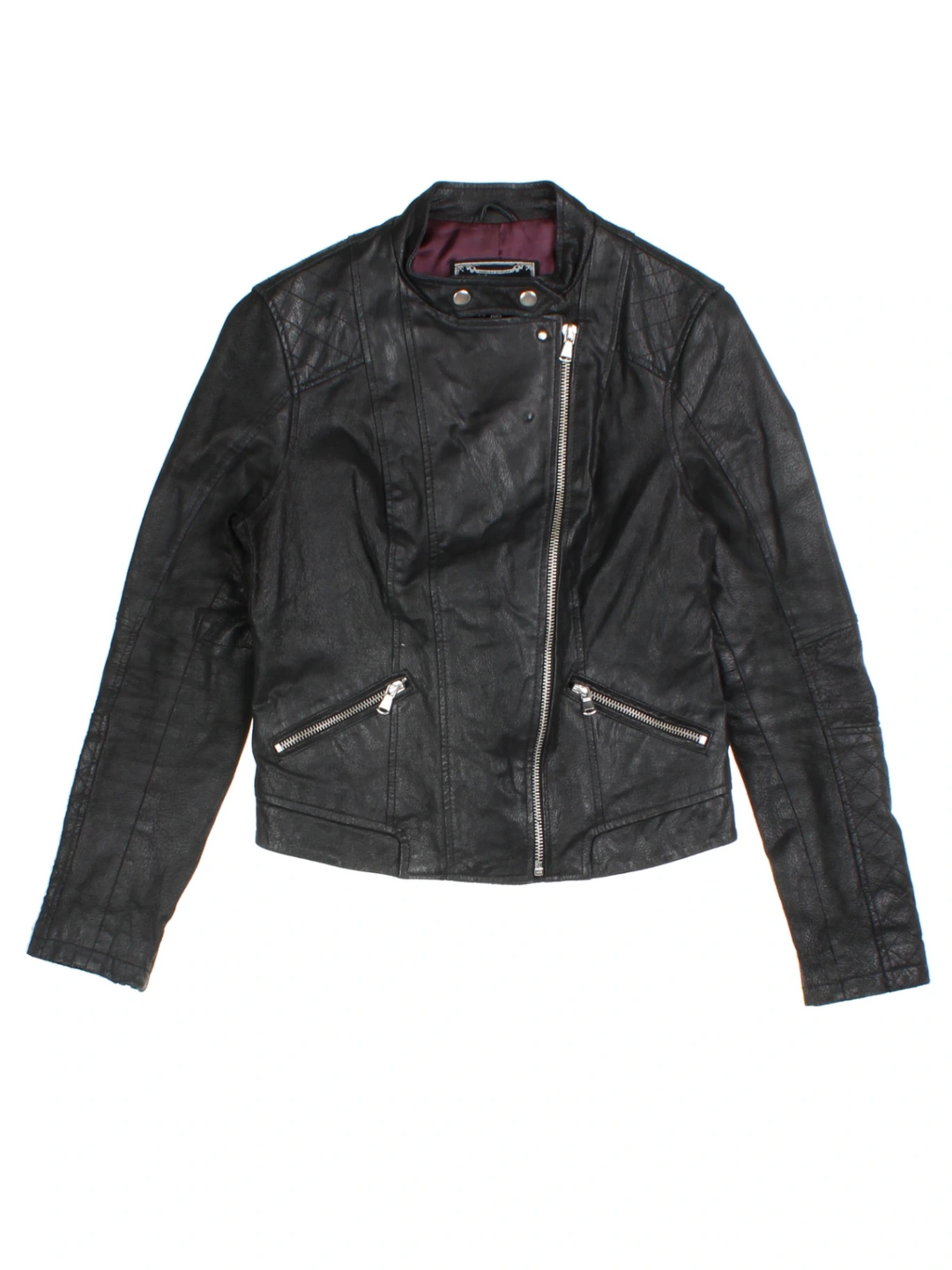 Y2K New Look Leather Biker Jacket (Size S)