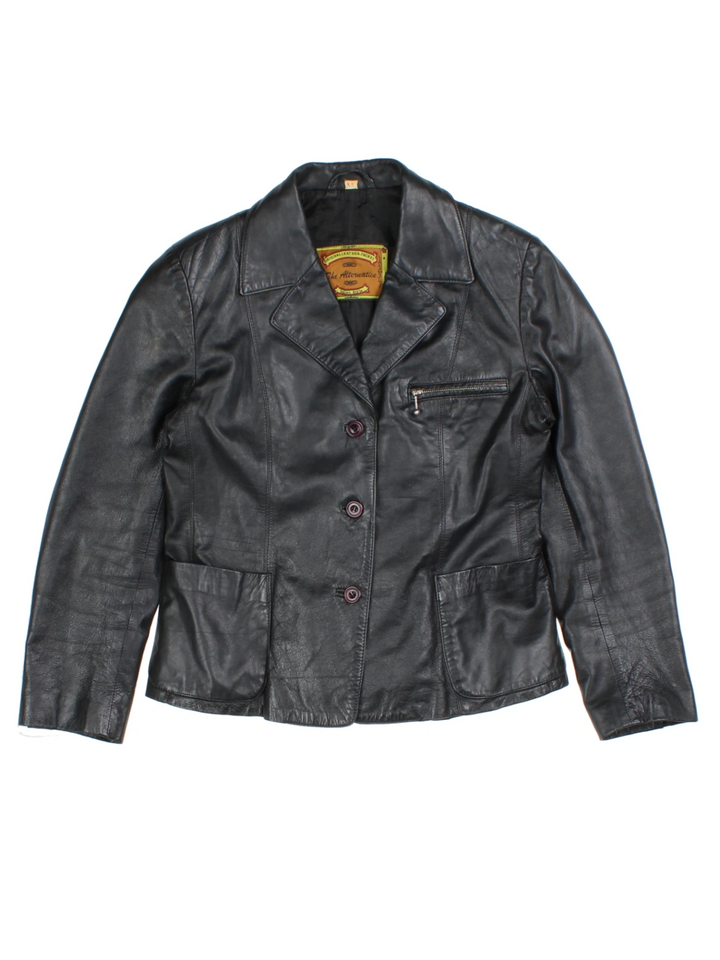 Y2K Leather Jacket (Size S)