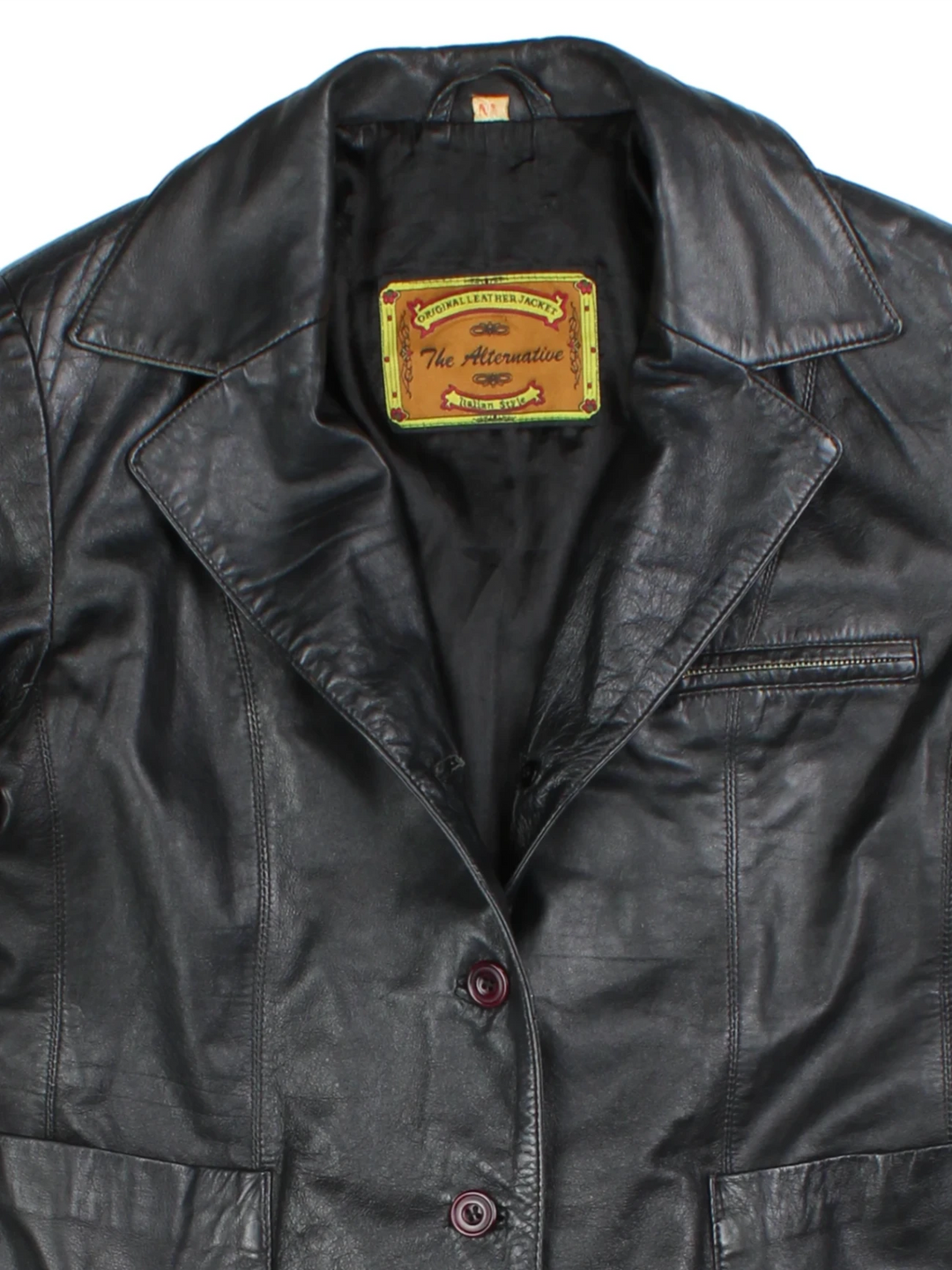 Y2K Leather Jacket (Size S)